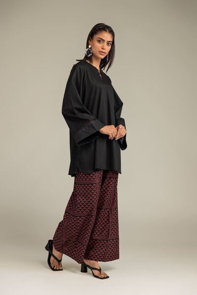 Printed | Cambric | Maroon Cambric Pants | AED 130.00