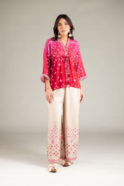 Embroidered | Viscose Crepe | Trousers | AED 60.00