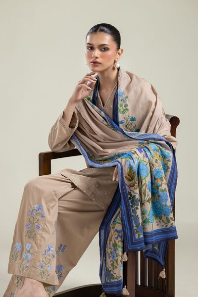 Embroidered | Lawn | Beige Lawn Dupatta | AED 80.00