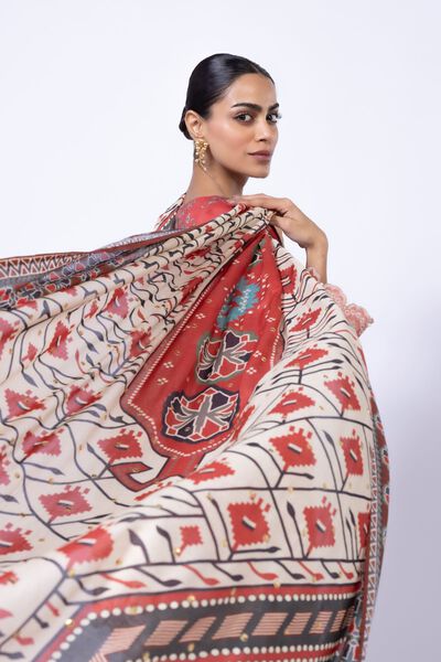Embroidered | Light Thai Silk | Dupatta | AED 36.00