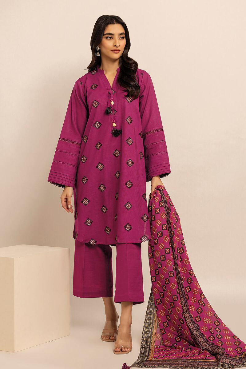 Embroidered | Crosshatch | Fabrics 3 Piece | null