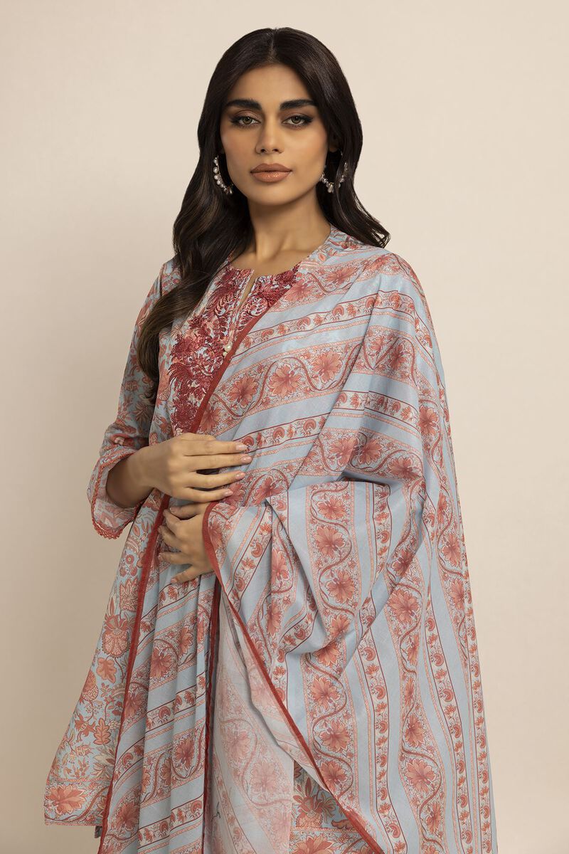 Embroidered | Cambric | Fabrics 3 Piece | null