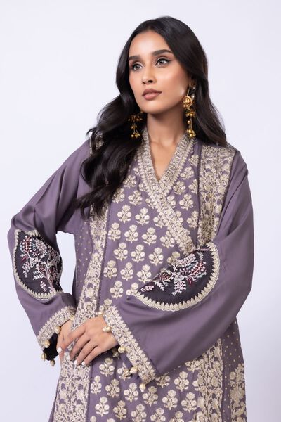 Embroidered | Viscose Oak Silk | Kurta | AED 400.00