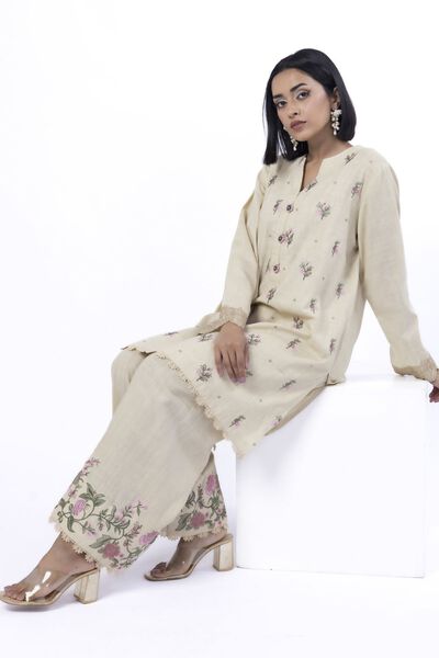 Embroidered | Crosshatch | Tailored 2 Piece | Top and Bottom | AED 180.00