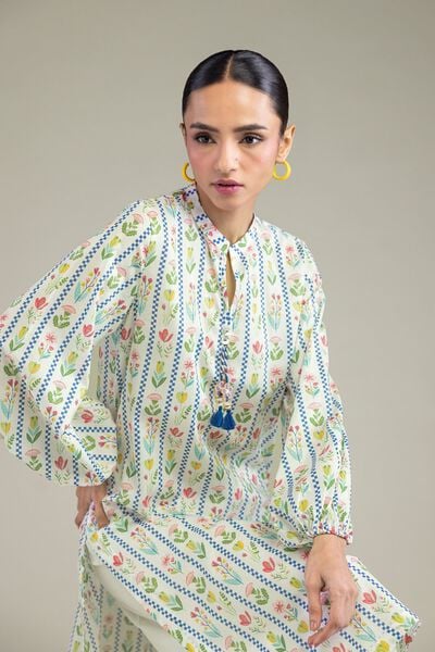 Printed | Cambric | Floral Cambric Kurta | AED 100.00