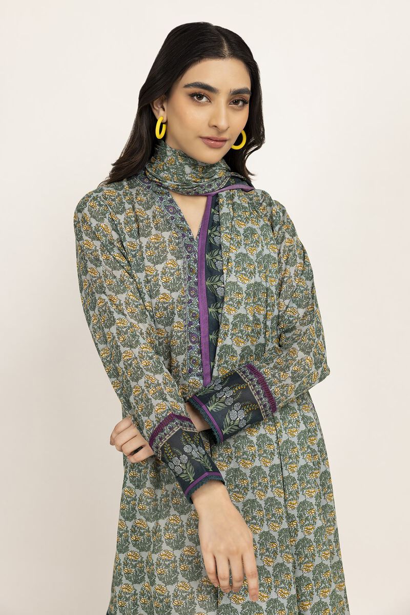 Fabrics 2 Piece | Top Dupatta, GREEN, hi-res image number null