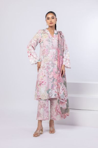 Printed | Dull Raw Silk | Pants | AED 72.00