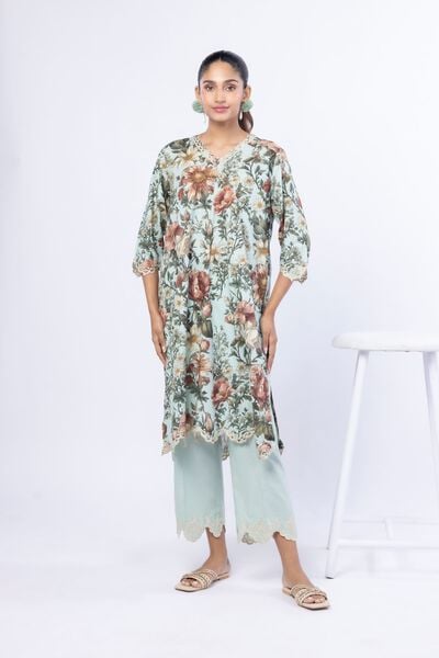 Embroidered | Cambric | Pants | AED 68.00