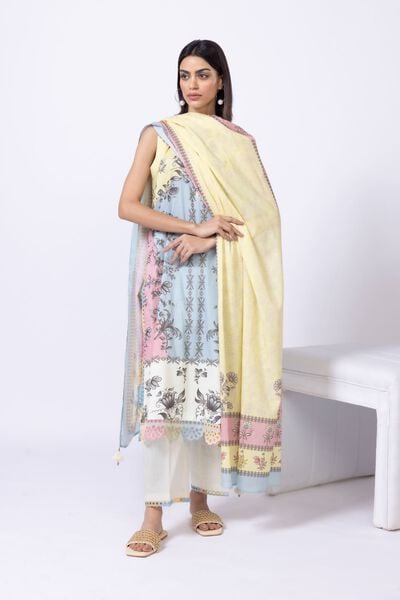 Embroidered | Crosshatch Poplin | Pants | AED 40.00