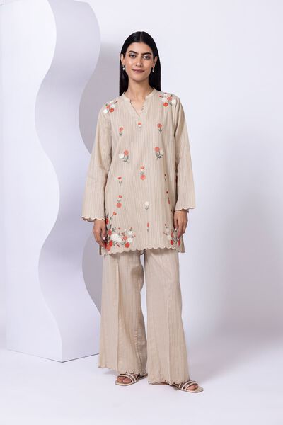 Embroidered | Leno | Kurta | AED 140.00