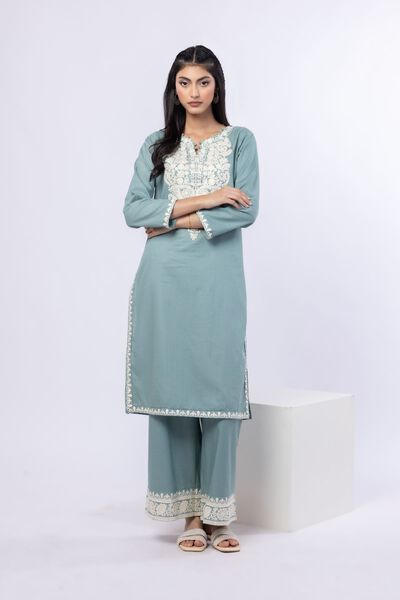 Embroidered | Cotton Dobby | Pants | AED 80.00