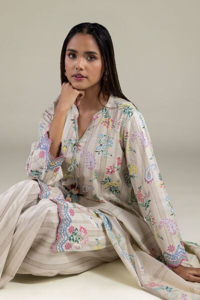 Embroidered | Textured Cotton | Kurta | AED 130.00