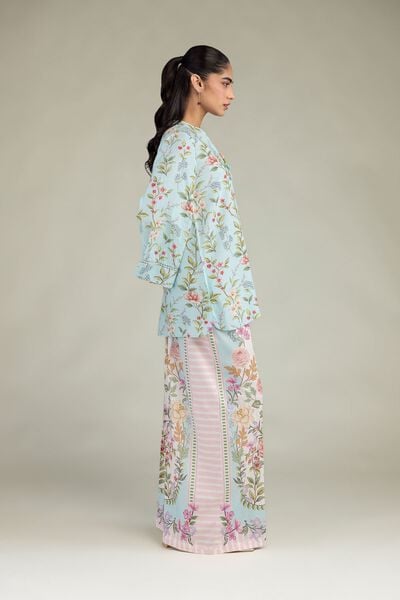 Printed | Cotton Viscose | Blue Cotton Pants | AED 100.00