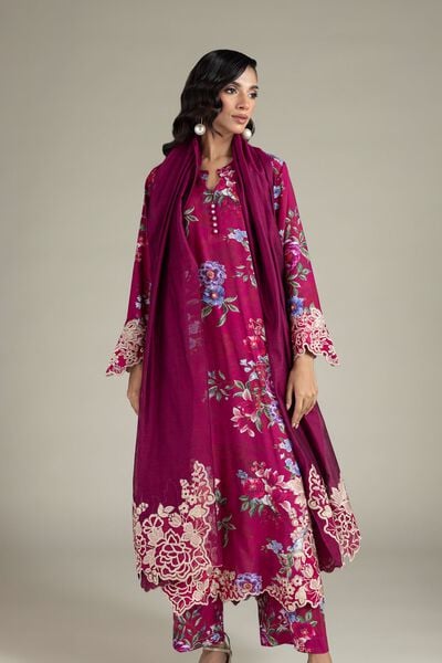 Embroidered | Raw Silk | 3-Piece Tailored Silk | AED 350.00