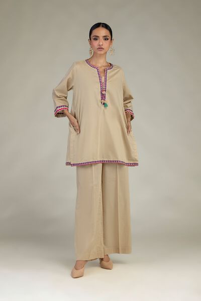Embroidered | Cambric | Solid Cambric Pants | AED 80.00
