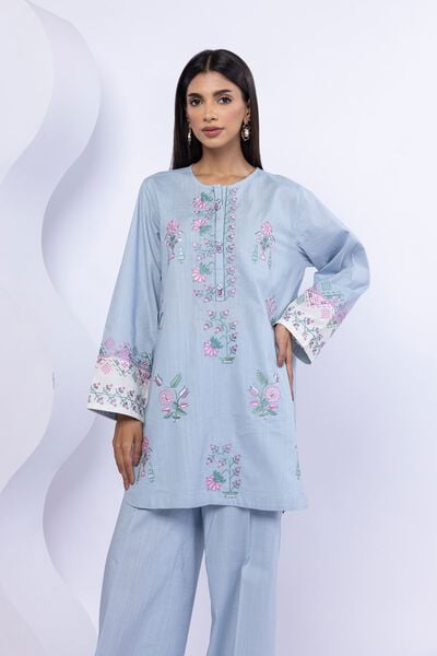 Embroidered | Crosshatch Poplin | Kurta | AED 140.00
