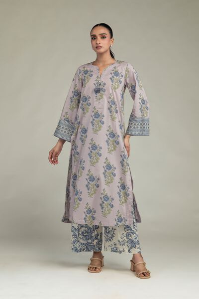 Printed | Cambric | Floral Longline Kurta | AED 150.00