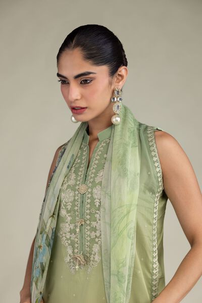 Embroidered | Chiffon | Floral Chiffon Dupatta | AED 100.00