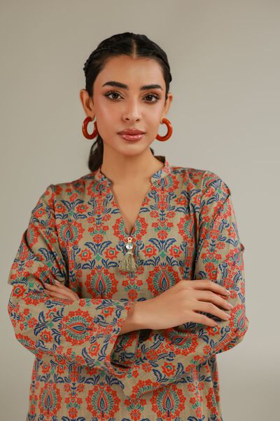Printed | Textured Cotton | Mughal Motif Kurta | AED 100.00