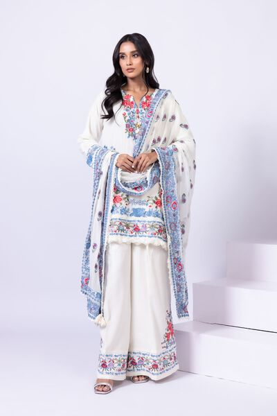 Embroidered | Viscose Oak Silk | Pants | AED 160.00