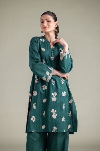Embroidered | Cotton Dobby | Floral Tassel Kurta | AED 45.00
