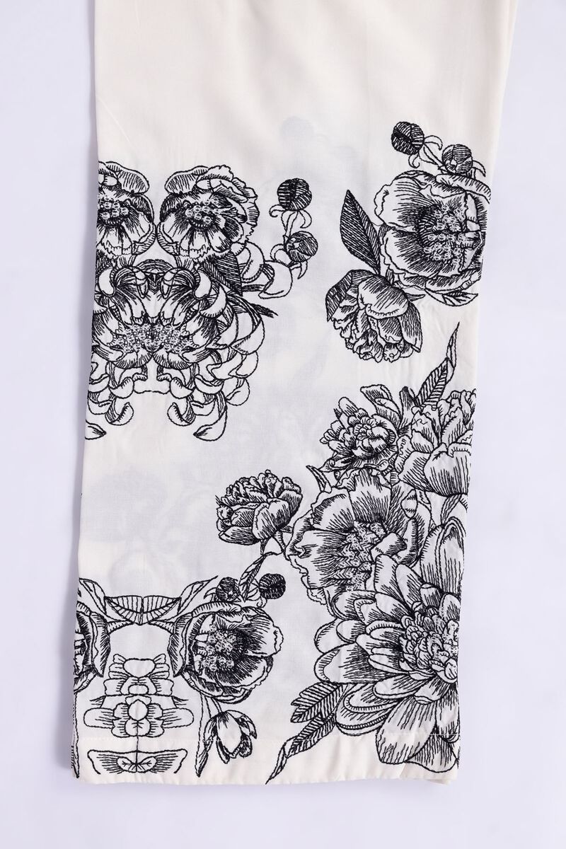 Embroidered | Viscose Oak Silk | Pants | null