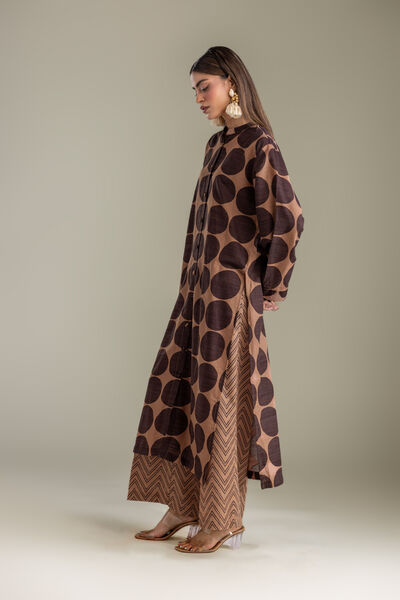 Printed | Light Khaddar | Brown Khaddar Pants | AED 130.00