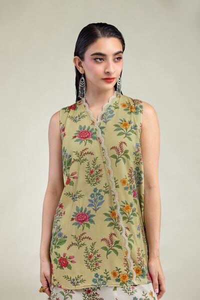 Embroidered | Raw Silk | Silk Sleeveless Kurta | AED 54.00