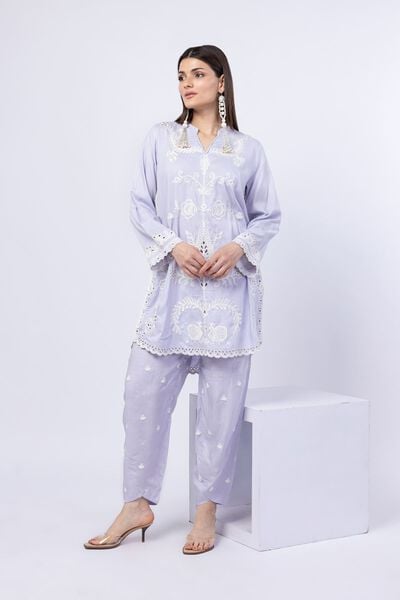 Embroidered | Crosshatch Raw Silk | Kurta | AED 120.00