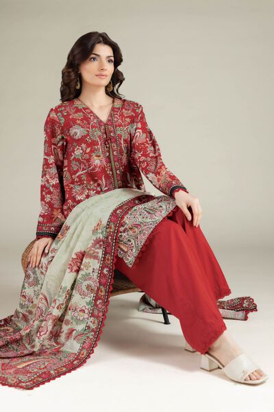 Printed | Mesuri Dobby | Tailored 3 Piece | AED 250.00