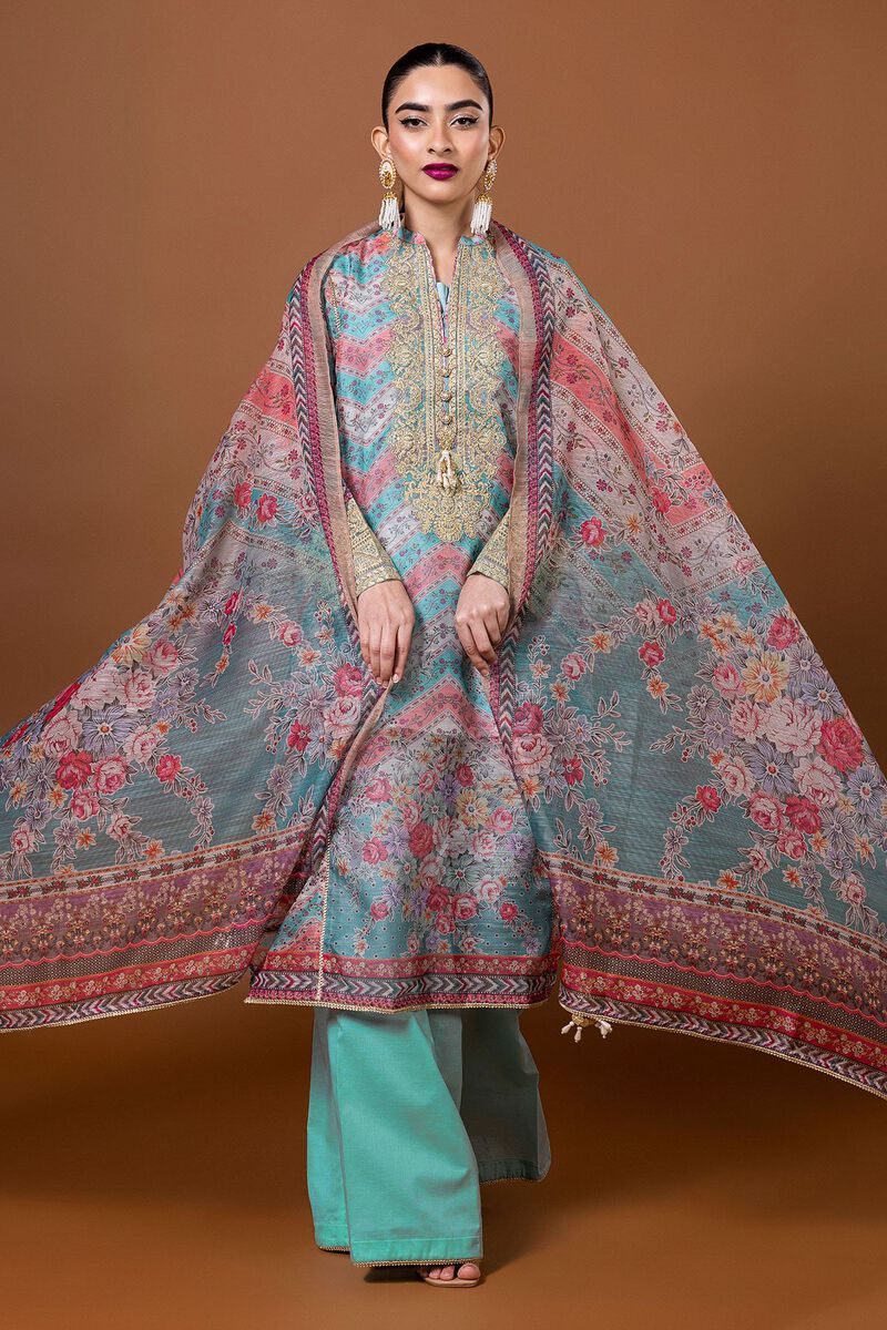 Embroidered | Polyester Organza | Fabrics 3 Piece | null