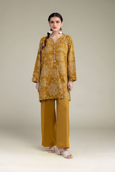 Dyed | Cambric | Solid Mustard Pants | AED 130.00