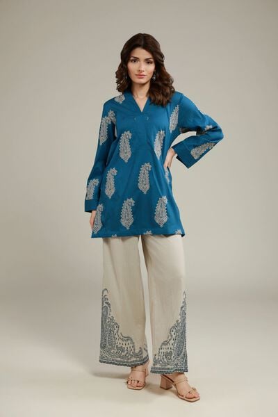 Embroidered | Cotton Crinkle | Pants | AED 132.00