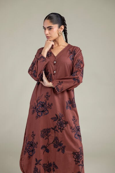 Embroidered | Cambric | Cambric Floral Kurta | AED 250.00