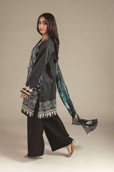 Embroidered | Satin | Three-Piece Tailored Suit | AED 300.00