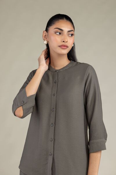 Dyed | Crepe | Solid Crepe Shirt | AED 150.00