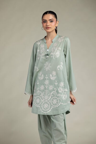 Embroidered | Cambric | Floral Cambric Kurta | AED 200.00