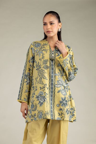 Printed | Cambric | Short V-Neck Kurta | AED 150.00