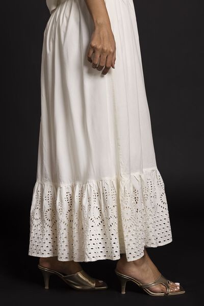 Tiered Skirt, WHITE, hi-res