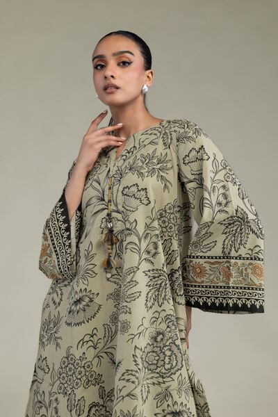 Printed | Cambric | Cambric Longline Kurta | AED 150.00