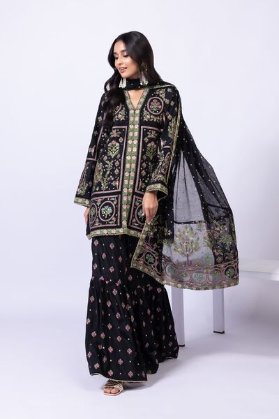 Embroidered | Viscose Oak Silk | Pants | AED 160.00