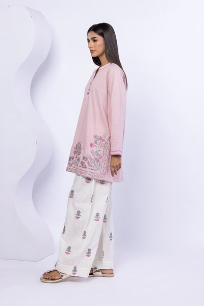 Embroidered | Crosshatch Poplin | Pants | AED 100.00