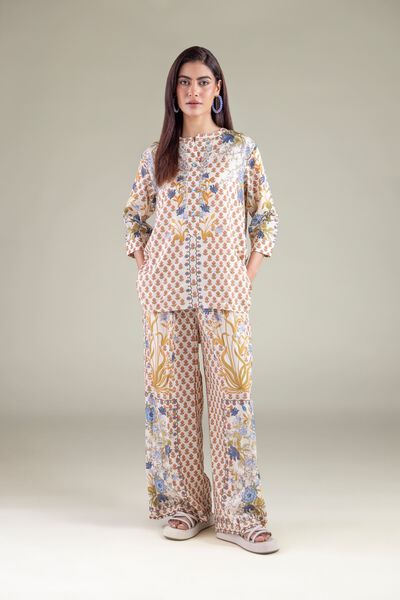 Embroidered | Textured Weave | Trousers | AED 50.00