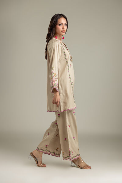 Embroidered | Textured Cotton | Pants | AED 180.00