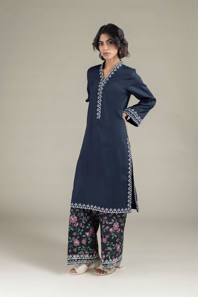 Embroidered | Textured Cotton | Pants | AED 60.00