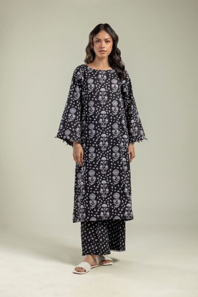 Printed | Cambric | Black Floral Kurta | AED 100.00