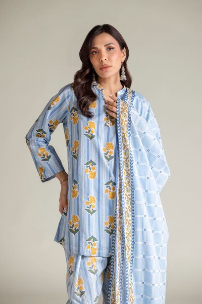 Embroidered | Textured Lawn | Blue Lawn Dupatta | AED 100.00