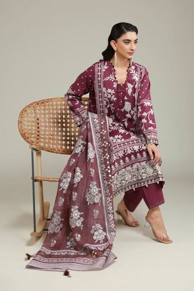 Embroidered | Cambric | Cambric 3-piece Tailored  | AED 350.00