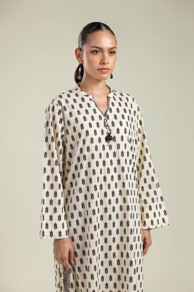 Printed | Cambric | Cambric V-Neck Kurta | AED 100.00