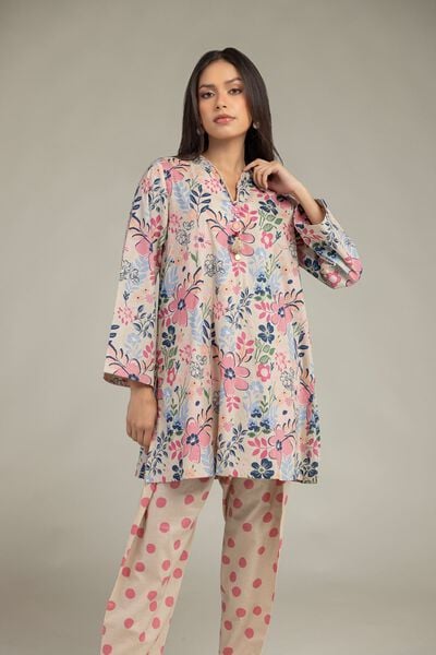 Printed | Cambric | Short Floral Kurta | AED 150.00